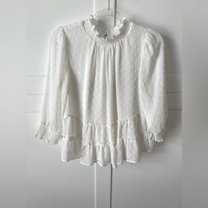 June & Hudson Small White Peasant Blouse